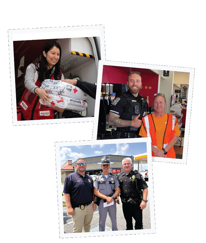 First responders and American Red Cross volunteers being thanked at convenience stores on 24/7 Day